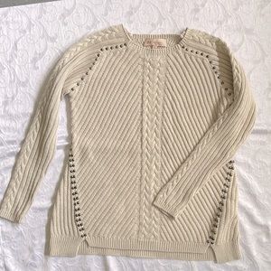 Like new Philosophy L sweater taupe cotton sweater with stud detail